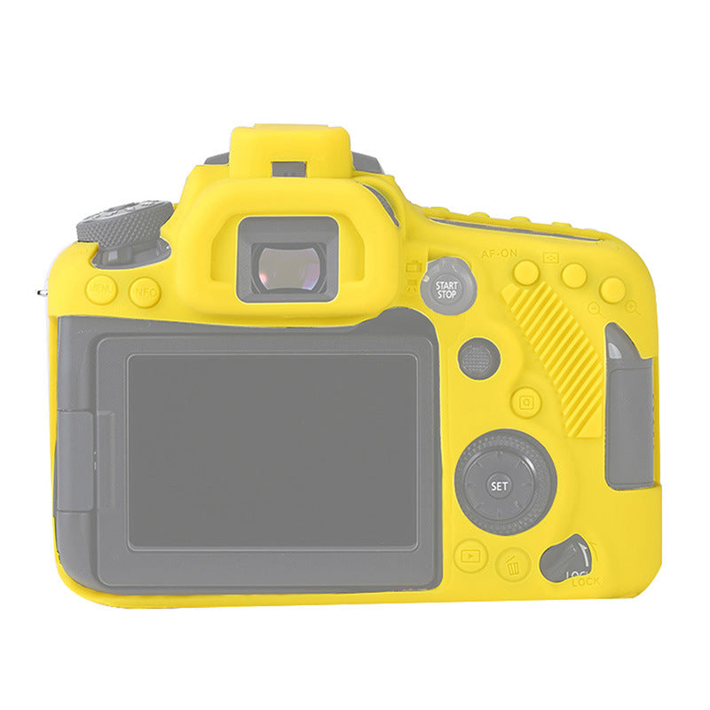 F38600-03 for Canon EOS 90D Soft Silicone Camera Case Protector Anti-drop SLR Camera Body Sleeve Cover - Yellow