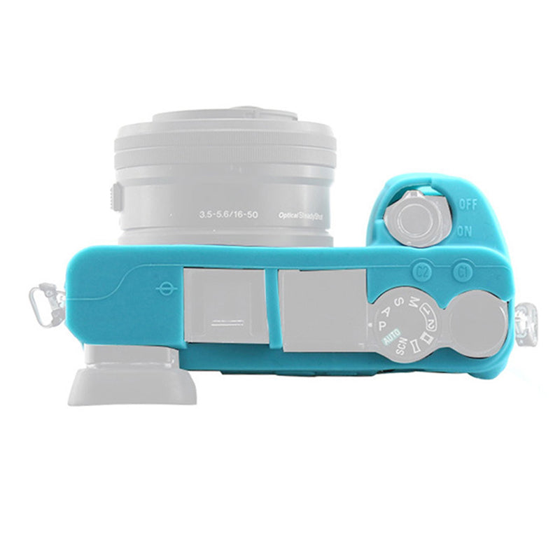 F34164 Anti-scratch Silicone Camera Sleeve Case for Sony A6500 Portable Protective Cover - Blue