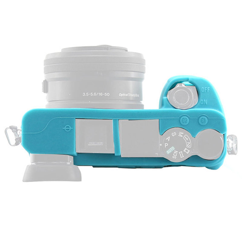 F34164 Soft Silicone Camera Case for Sony A6300 Portable Protective Cover - Blue