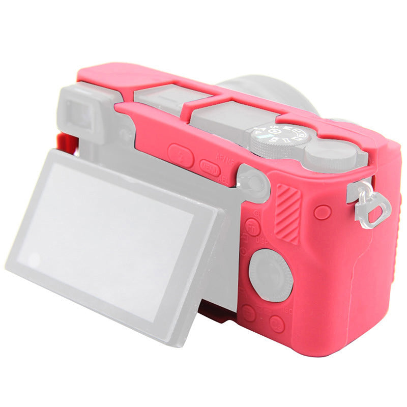 F34164 Soft Silicone Camera Case for Sony A6300 Portable Protective Cover - Red