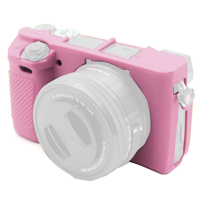 F34164 Soft Silicone Camera Case for Sony A6300 Portable Protective Cover - Pink