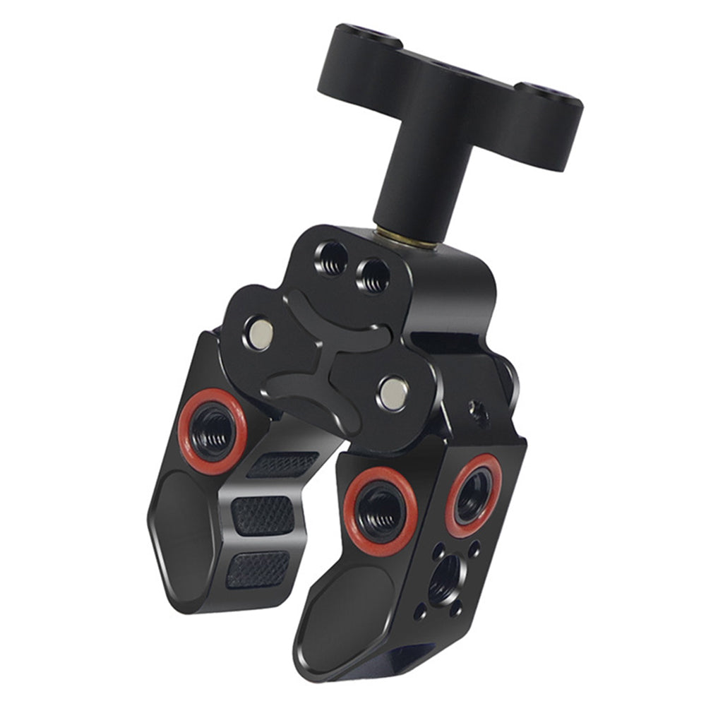Anti-slip Camera Clamp Mount Gimbal Magic Arm Crab Claw with 1/4inch and 3/8inch Adapter for DSLR/LED Lights - Black