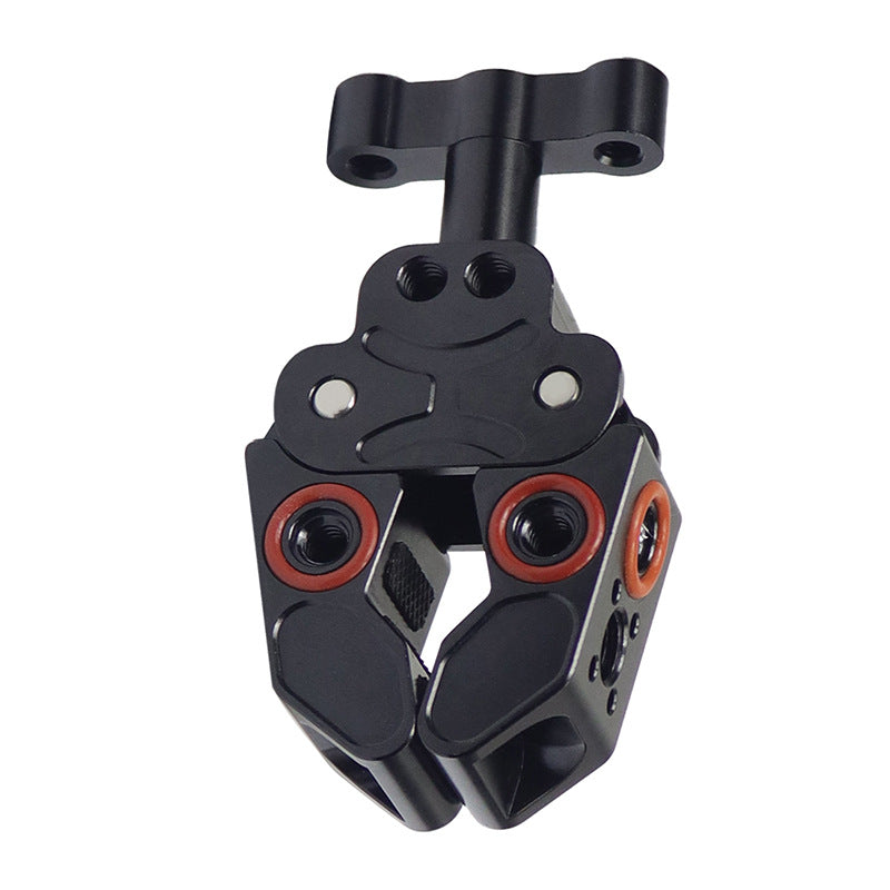 Anti-slip Camera Clamp Mount Gimbal Magic Arm Crab Claw with 1/4inch and 3/8inch Adapter for DSLR/LED Lights - Black