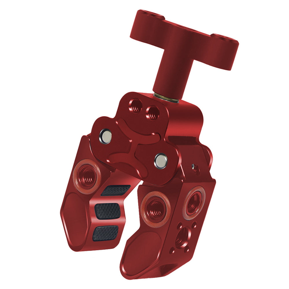 Anti-slip Camera Clamp Mount Gimbal Magic Arm Crab Claw with 1/4inch and 3/8inch Adapter for DSLR/LED Lights - Red