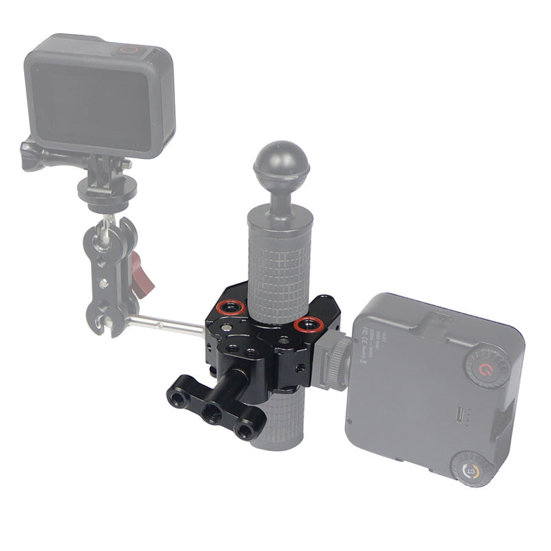 Anti-slip Camera Clamp Mount Gimbal Magic Arm Crab Claw with 1/4inch and 3/8inch Adapter for DSLR/LED Lights - Red