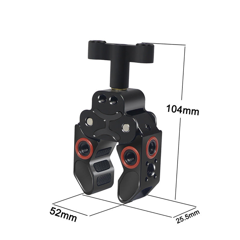 Anti-slip Camera Clamp Mount Gimbal Magic Arm Crab Claw with 1/4inch and 3/8inch Adapter for DSLR/LED Lights - Red
