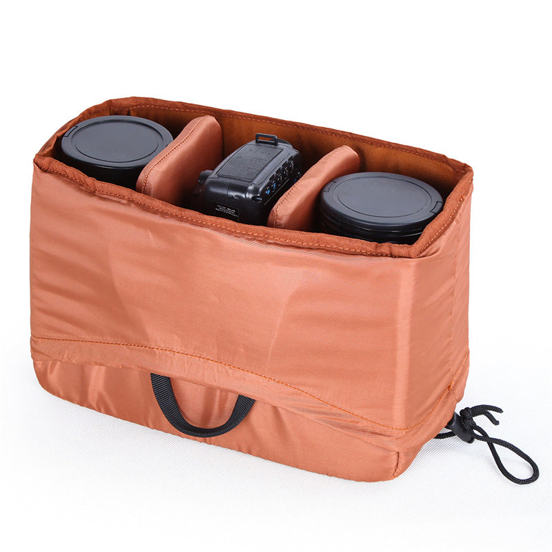 Drawstring Bag Anti-scratch DSLR Camera Bag Adjustable Padded Partition Camera Sleeve for Hiking Sightseeing Travelling