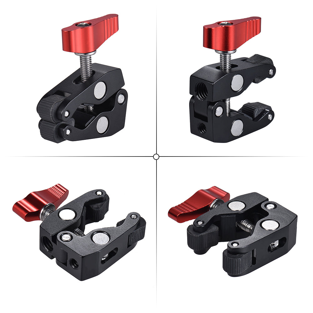 PY-093-1 Adjustable Monitor Mount Universal Camera Clamp Mount with 1/4" and 3/8" Screw Adapter Magic Arm Clamp