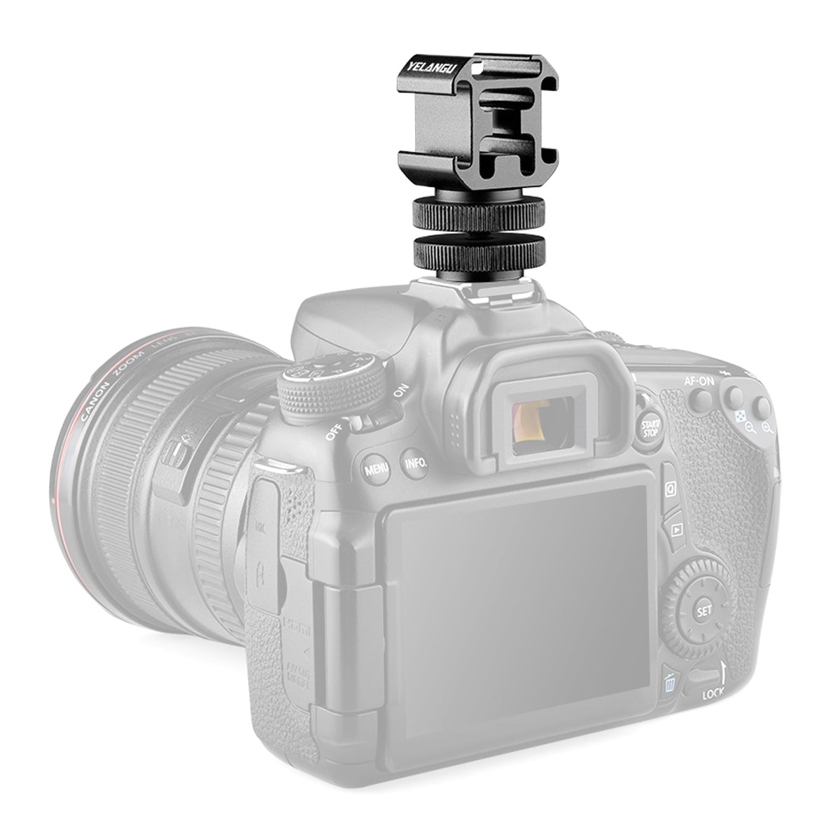 YELANGU A681 Three Cold Shoe Mount/Adapter DSLR Camera Accessory for LED Lights/Microphones/Monitors/Audio Recorder