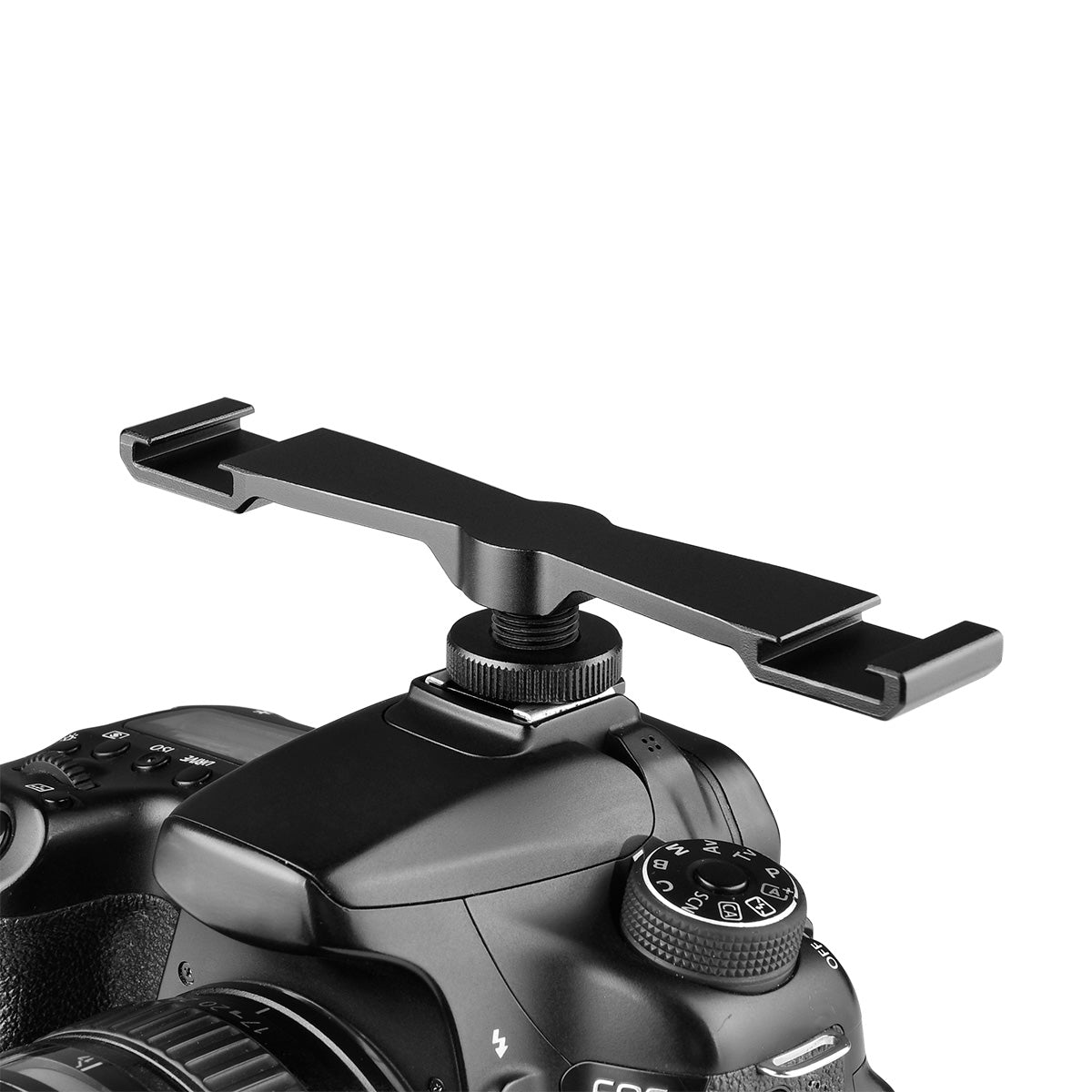 Yelangu A641 1-to-2 Gold Shoe Extension Bracket Universal Cold Shoe Mount Adapter for LED Lights/Microphones/Monitors/Audio Recorder Camera Accessory