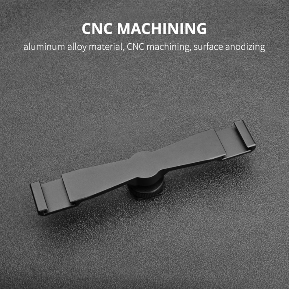 Yelangu A641 1-to-2 Gold Shoe Extension Bracket Universal Cold Shoe Mount Adapter for LED Lights/Microphones/Monitors/Audio Recorder Camera Accessory