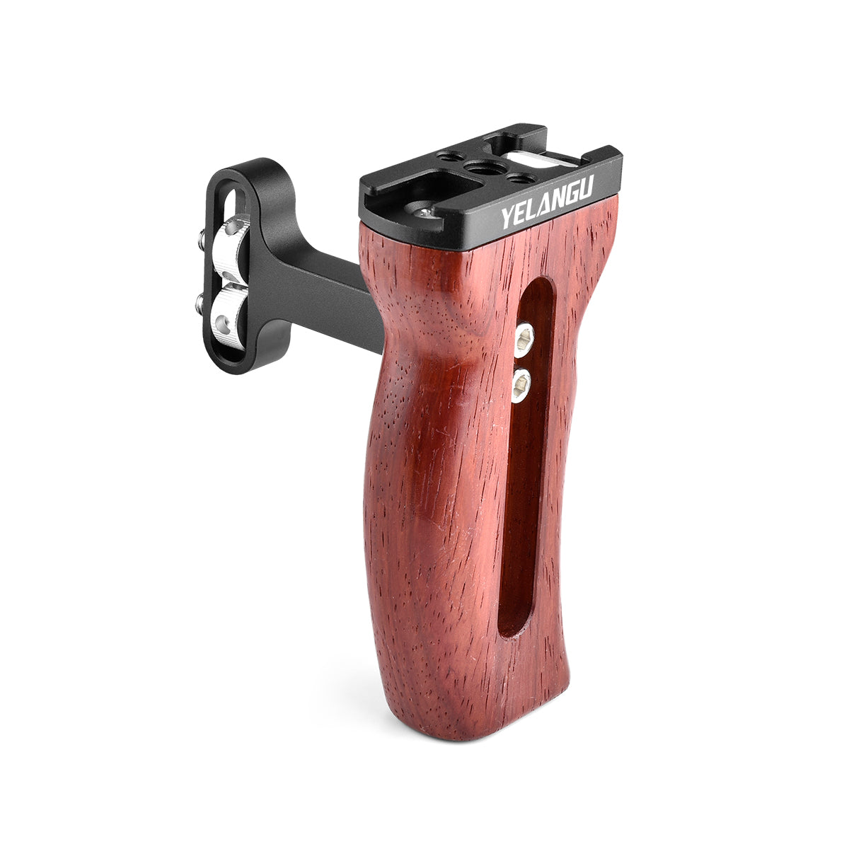 YELANGU A72 Red Rosewood + Aluminum Alloy Wooden Handle Grip Mount Support for Cage Rig