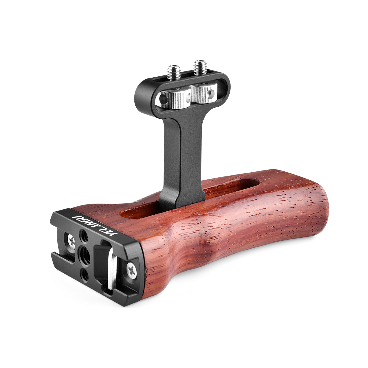 YELANGU A72 Red Rosewood + Aluminum Alloy Wooden Handle Grip Mount Support for Cage Rig