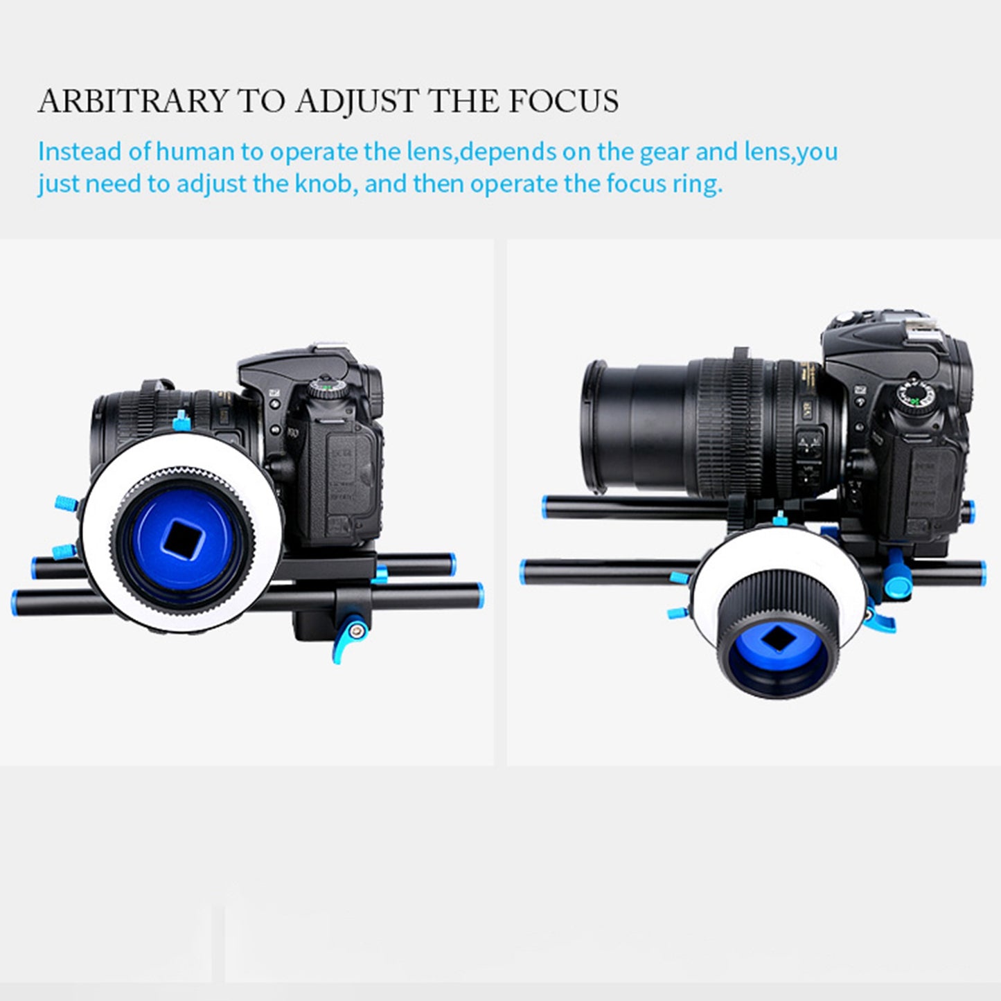 YELANGU F4 Slot Design A/B Stop Follow Focus Rig for Canon Nikon DSLR Video Camera with 52mm-86mm Lenses