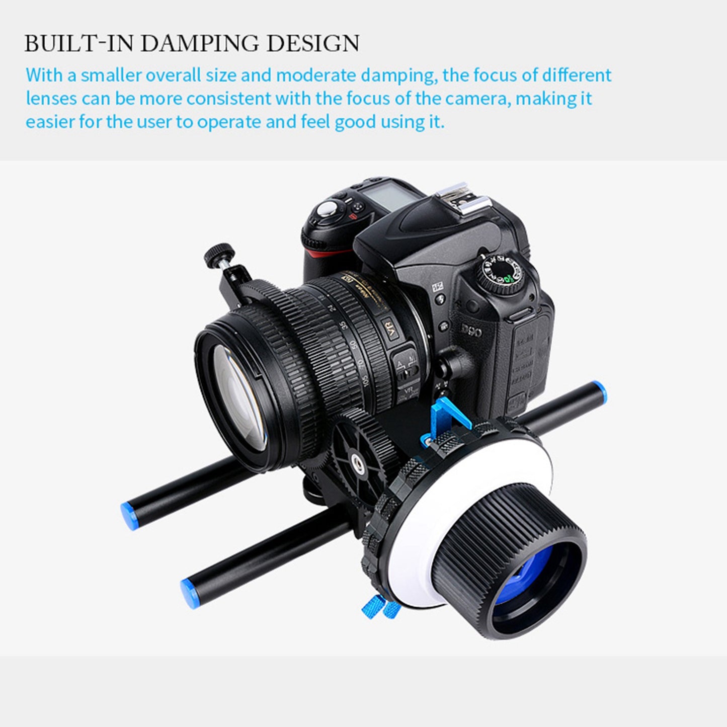 YELANGU F4 Slot Design A/B Stop Follow Focus Rig for Canon Nikon DSLR Video Camera with 52mm-86mm Lenses