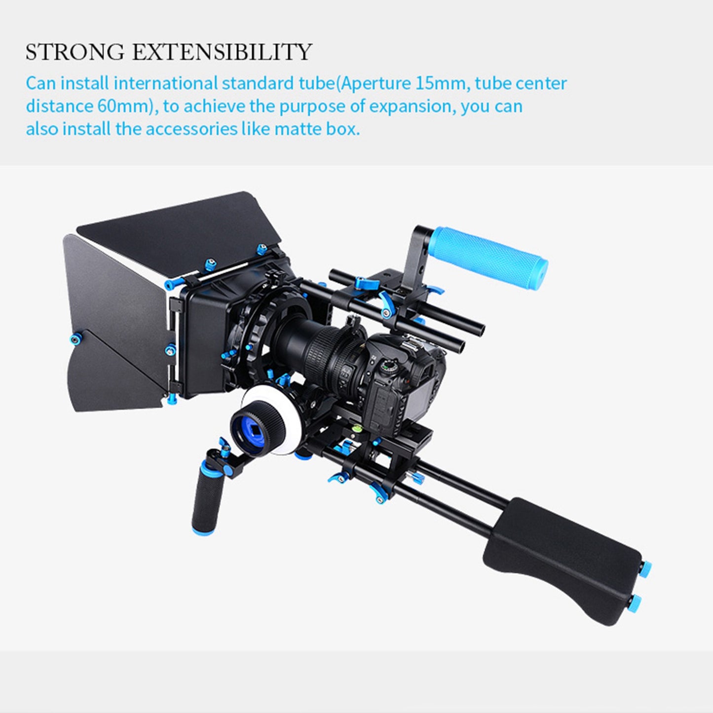 YELANGU F4 Slot Design A/B Stop Follow Focus Rig for Canon Nikon DSLR Video Camera with 52mm-86mm Lenses