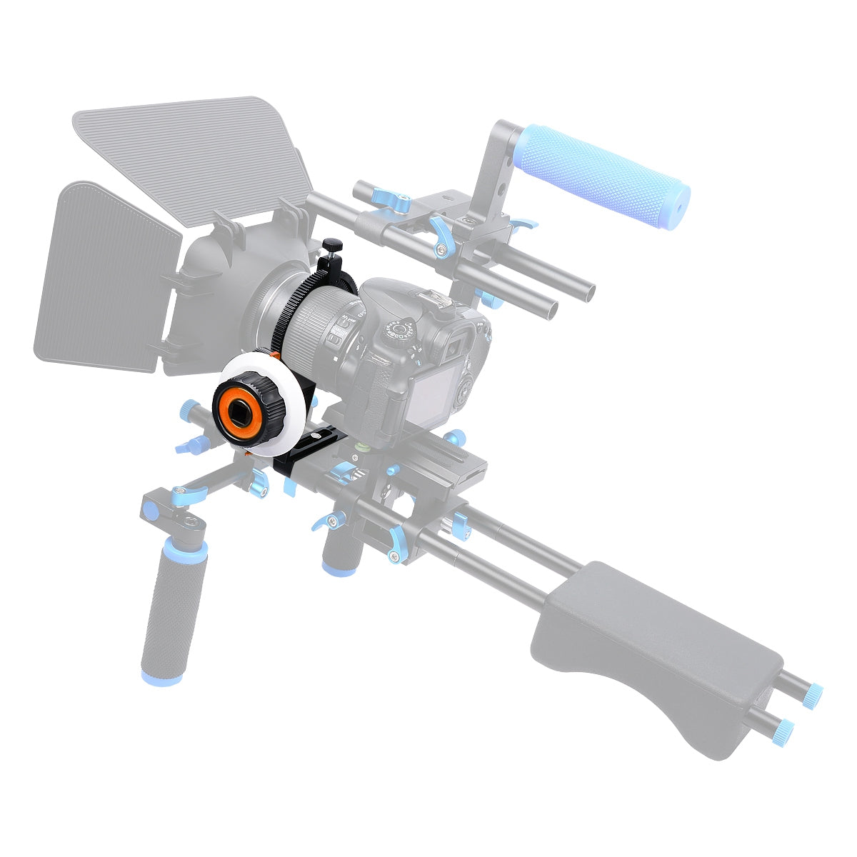 Yelangu F0 Follow Focus Camera with Gear Ring Strap for Canon/Nikon Cameras/Video Cameras/DSLR - Orange