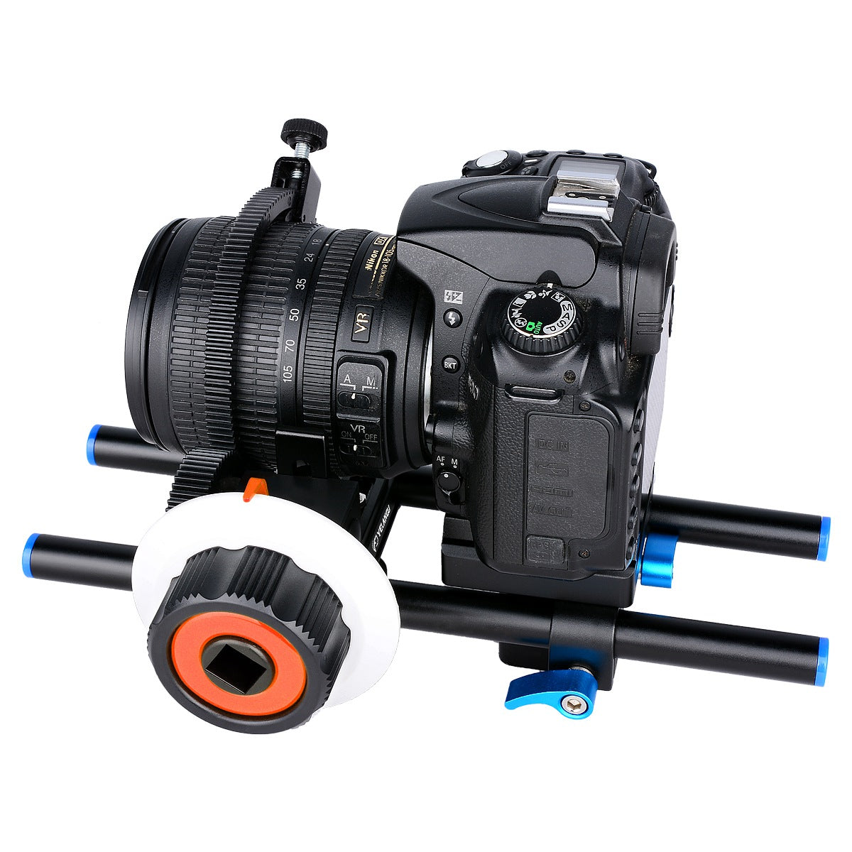 Yelangu F0 Follow Focus Camera with Gear Ring Strap for Canon/Nikon Cameras/Video Cameras/DSLR - Orange