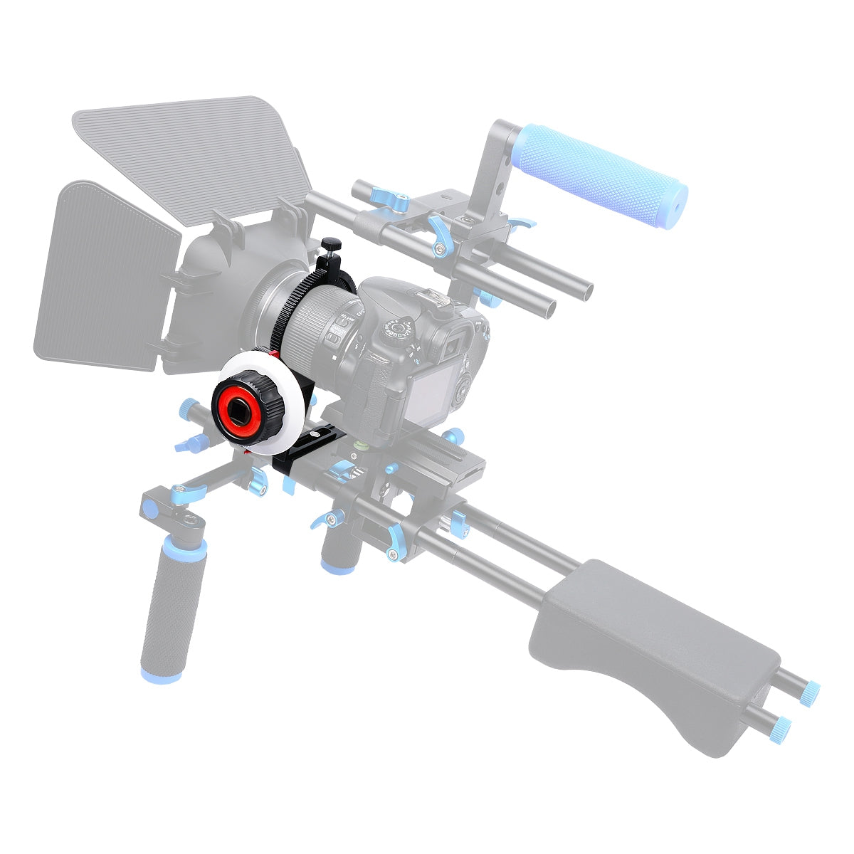 Yelangu F0 Follow Focus Camera with Gear Ring Strap for Canon/Nikon Cameras/Video Cameras/DSLR - Red