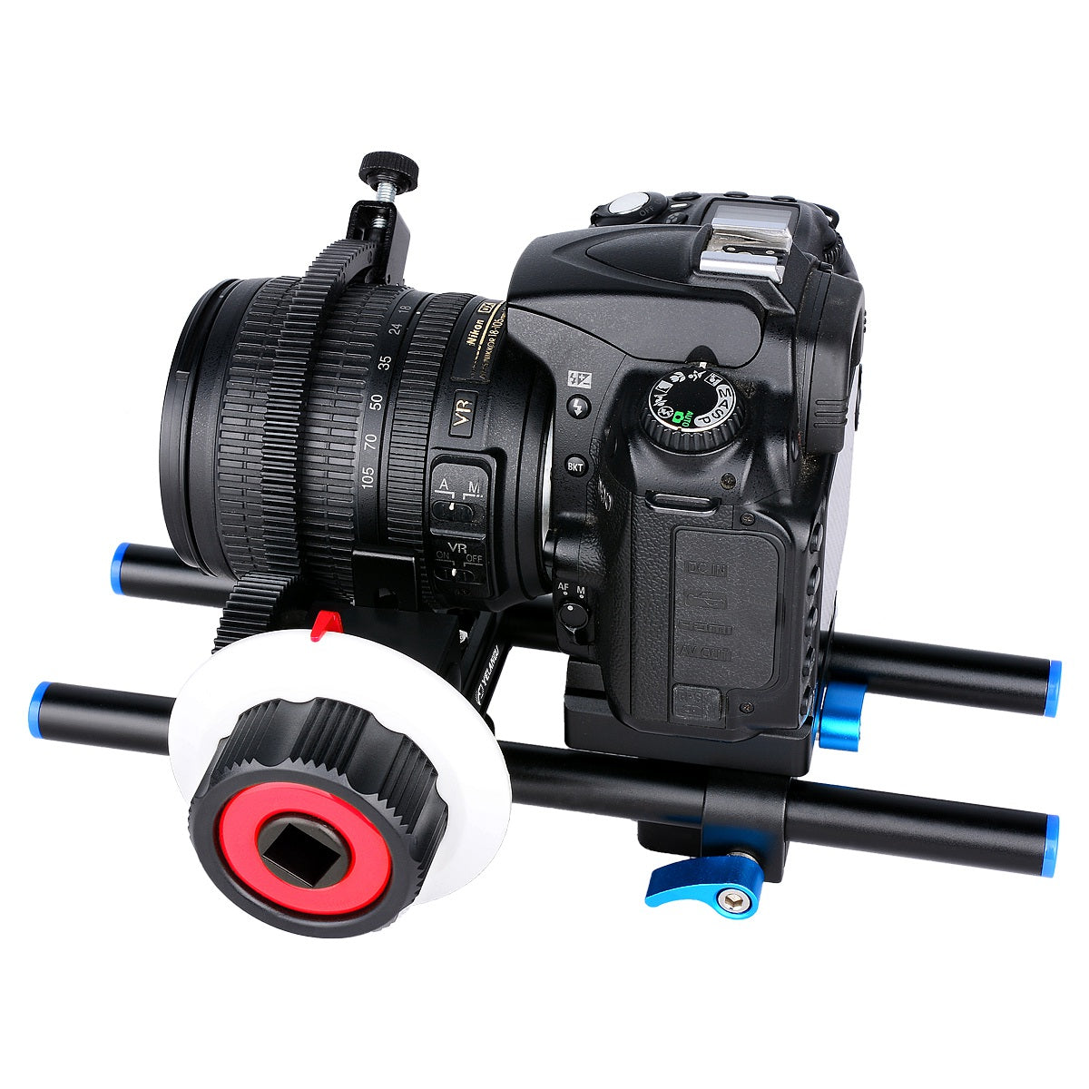 Yelangu F0 Follow Focus Camera with Gear Ring Strap for Canon/Nikon Cameras/Video Cameras/DSLR - Red