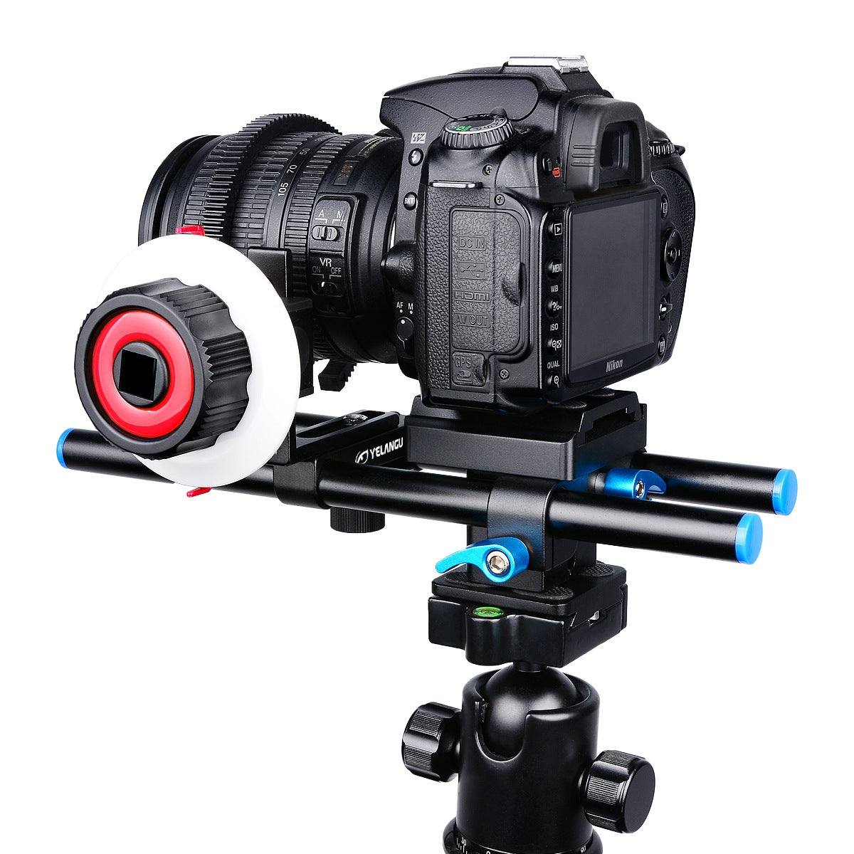 Yelangu F0 Follow Focus Camera with Gear Ring Strap for Canon/Nikon Cameras/Video Cameras/DSLR - Red