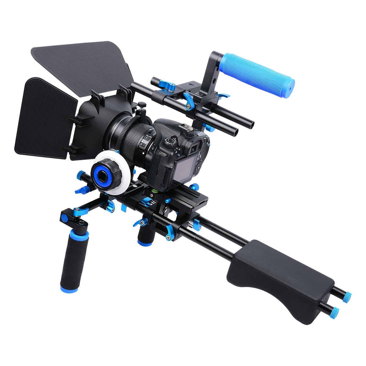 Yelangu F0 Follow Focus Camera with Gear Ring Strap for Canon/Nikon Cameras/Video Cameras/DSLR - Blue