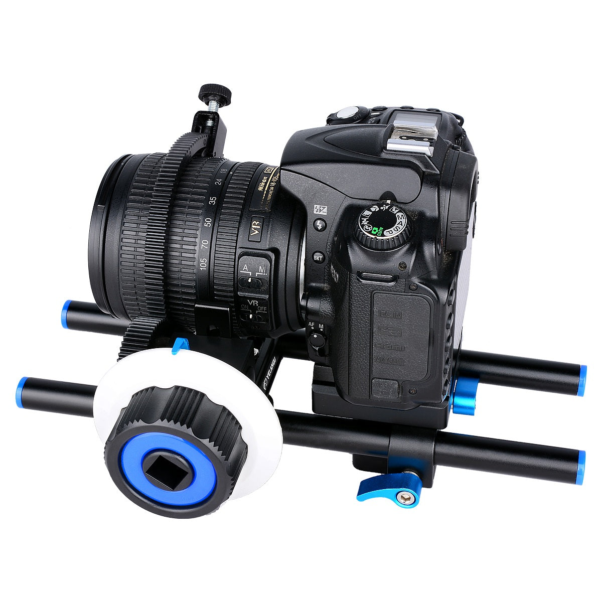 Yelangu F0 Follow Focus Camera with Gear Ring Strap for Canon/Nikon Cameras/Video Cameras/DSLR - Blue