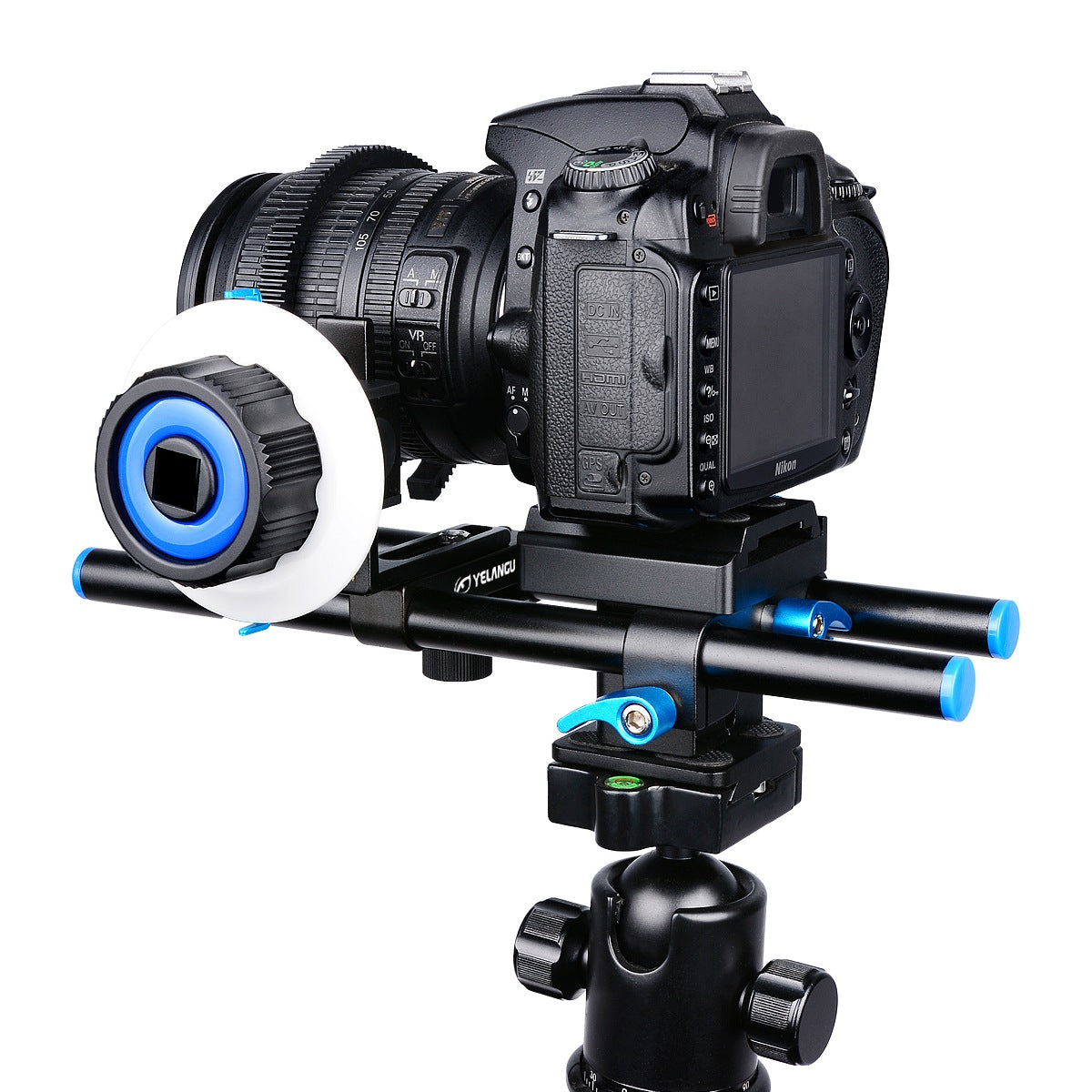 Yelangu F0 Follow Focus Camera with Gear Ring Strap for Canon/Nikon Cameras/Video Cameras/DSLR - Blue