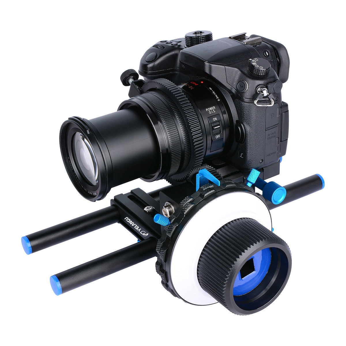 YELANGU F3 A/B Stop Follow Focus Rig Adjustable Gear Ring for Canon Nikon DSLR Video Camera with 52mm-86mm Lenses