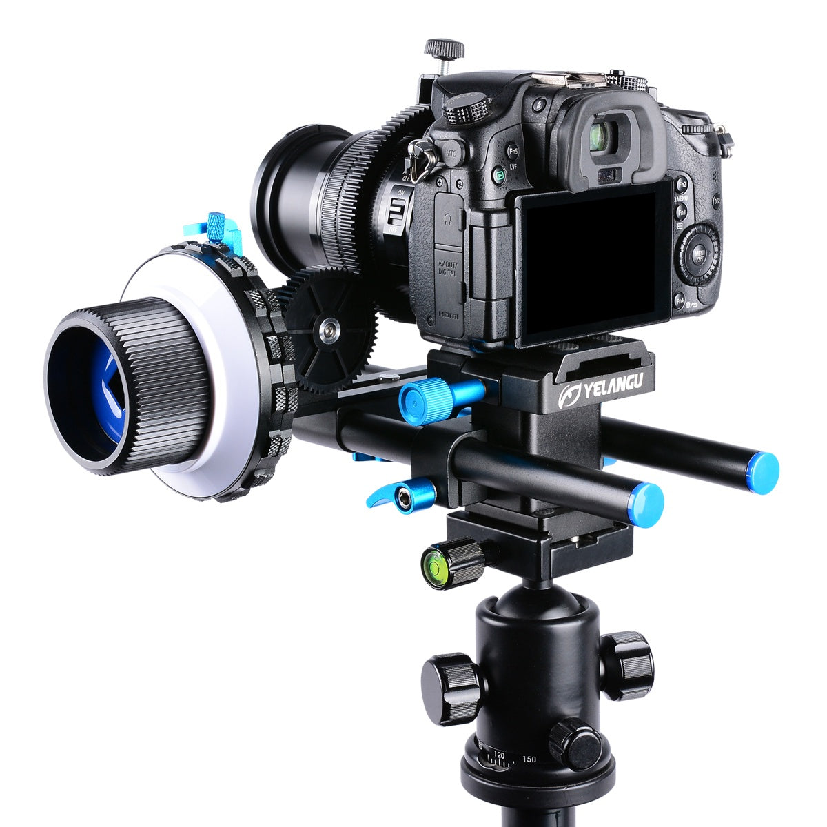 YELANGU F3 A/B Stop Follow Focus Rig Adjustable Gear Ring for Canon Nikon DSLR Video Camera with 52mm-86mm Lenses