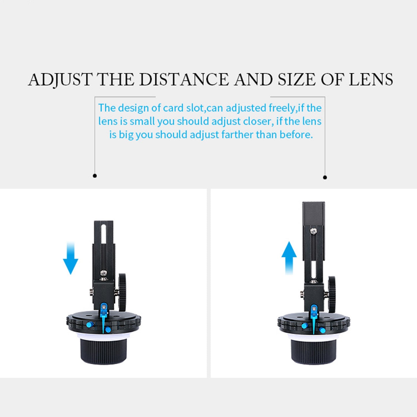 YELANGU F3 A/B Stop Follow Focus Rig Adjustable Gear Ring for Canon Nikon DSLR Video Camera with 52mm-86mm Lenses