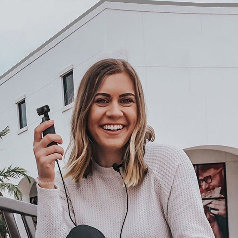 HTX HT-F02LM for FIMI PALM 2/Pro Omnidirectional Microphone 3.5mm Hi-Fi Recording Mic Clip-On Clipper Microphone