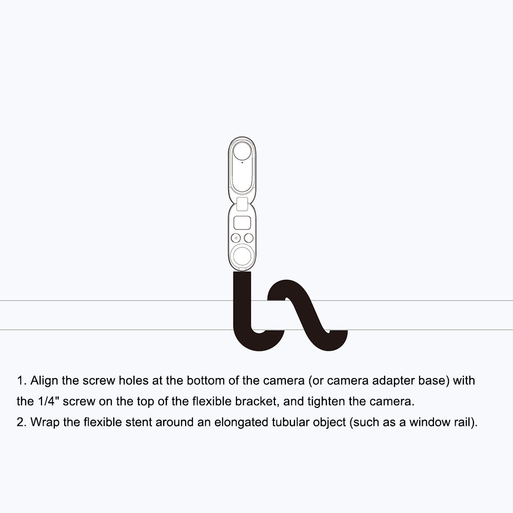 TY-RXZJ-360 for Insta360 GO2/ONE X2/RS/R/X Flexible Twist Mount Clamp Goose-Neck Stand Selfie Stick