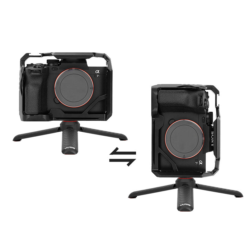 Uniqkart Hard Aluminum Alloy Camera Case for Sony A7M4/A74A/A7S3, Housing Hollow Frame Cage Housing Shell