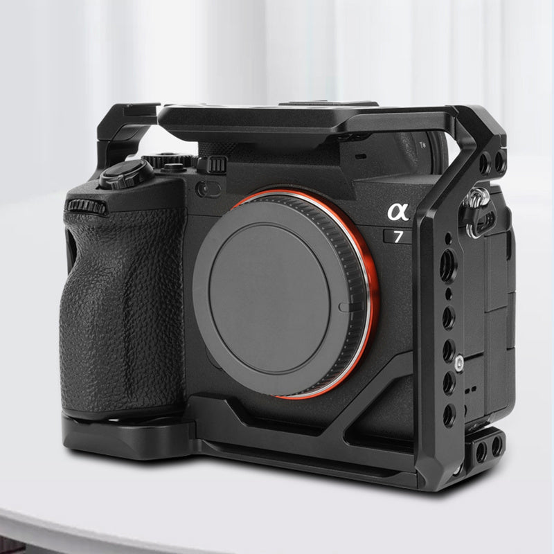 Uniqkart Hard Aluminum Alloy Camera Case for Sony A7M4/A74A/A7S3, Housing Hollow Frame Cage Housing Shell