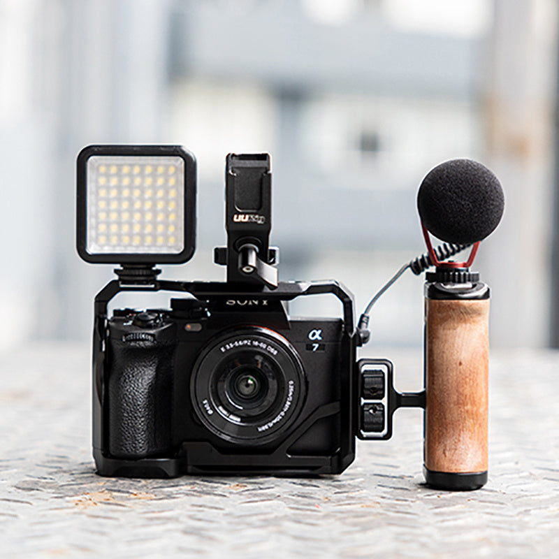 Uniqkart Hard Aluminum Alloy Camera Case for Sony A7M4/A74A/A7S3, Housing Hollow Frame Cage Housing Shell