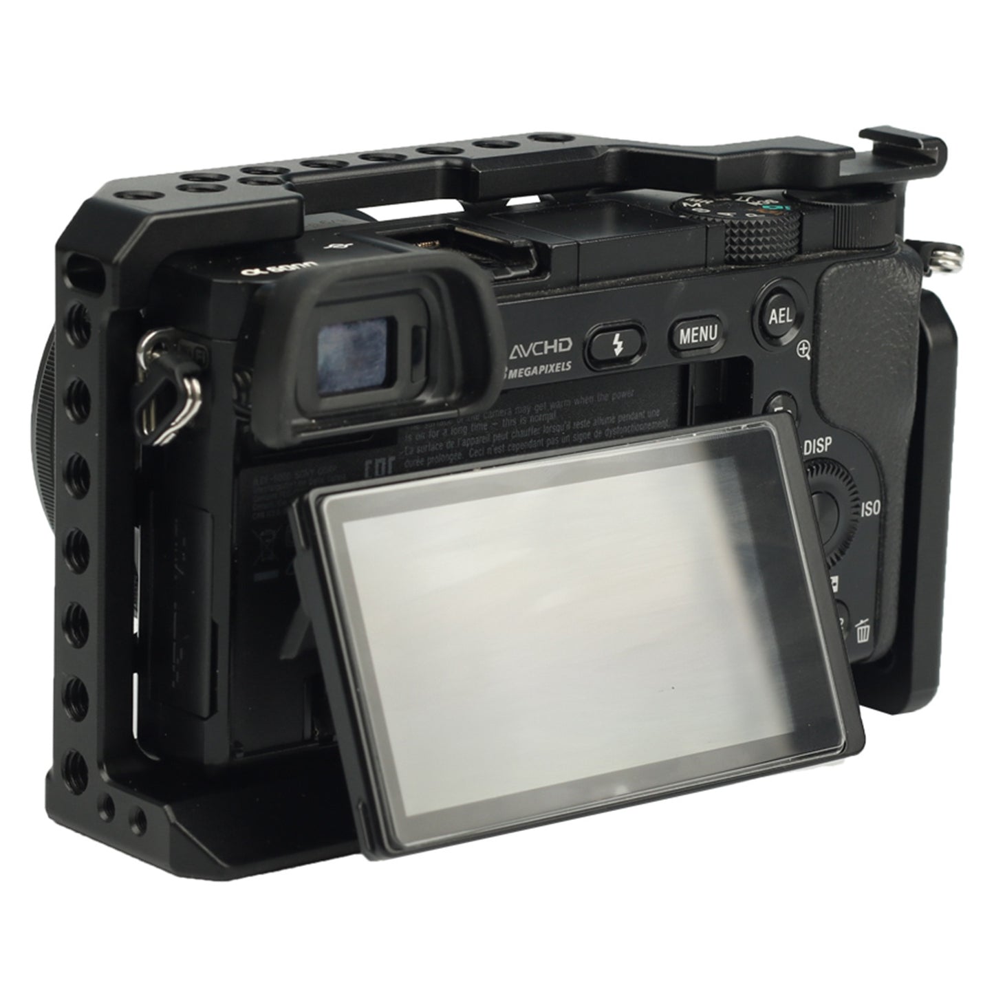 ADAI for Sony A6 SLR Camera Cage Aluminum Alloy Cold Shoe 1 / 4 Screw Hole Expansion Frame