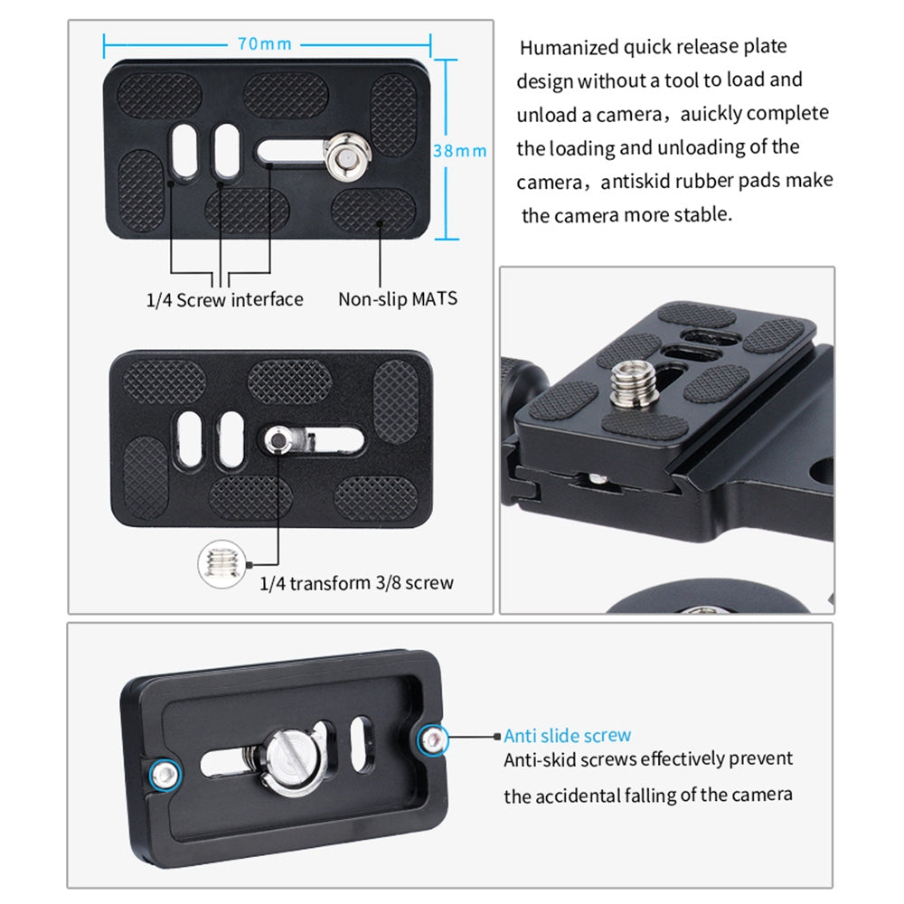 Yelangu A17 360 Degrees Horizontal Scale Aluminum Alloy Camera Gimbal Stabilizer Tripod Connection Stand