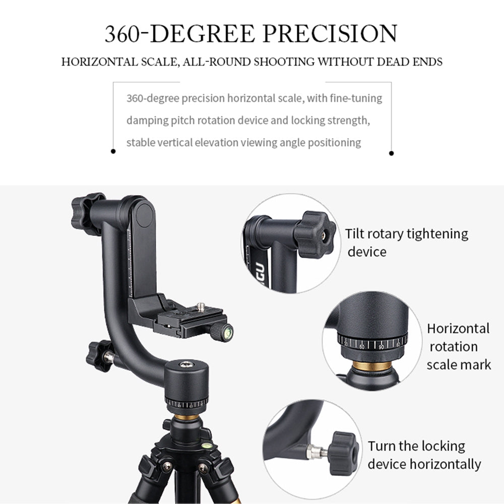 Yelangu A17 360 Degrees Horizontal Scale Aluminum Alloy Camera Gimbal Stabilizer Tripod Connection Stand