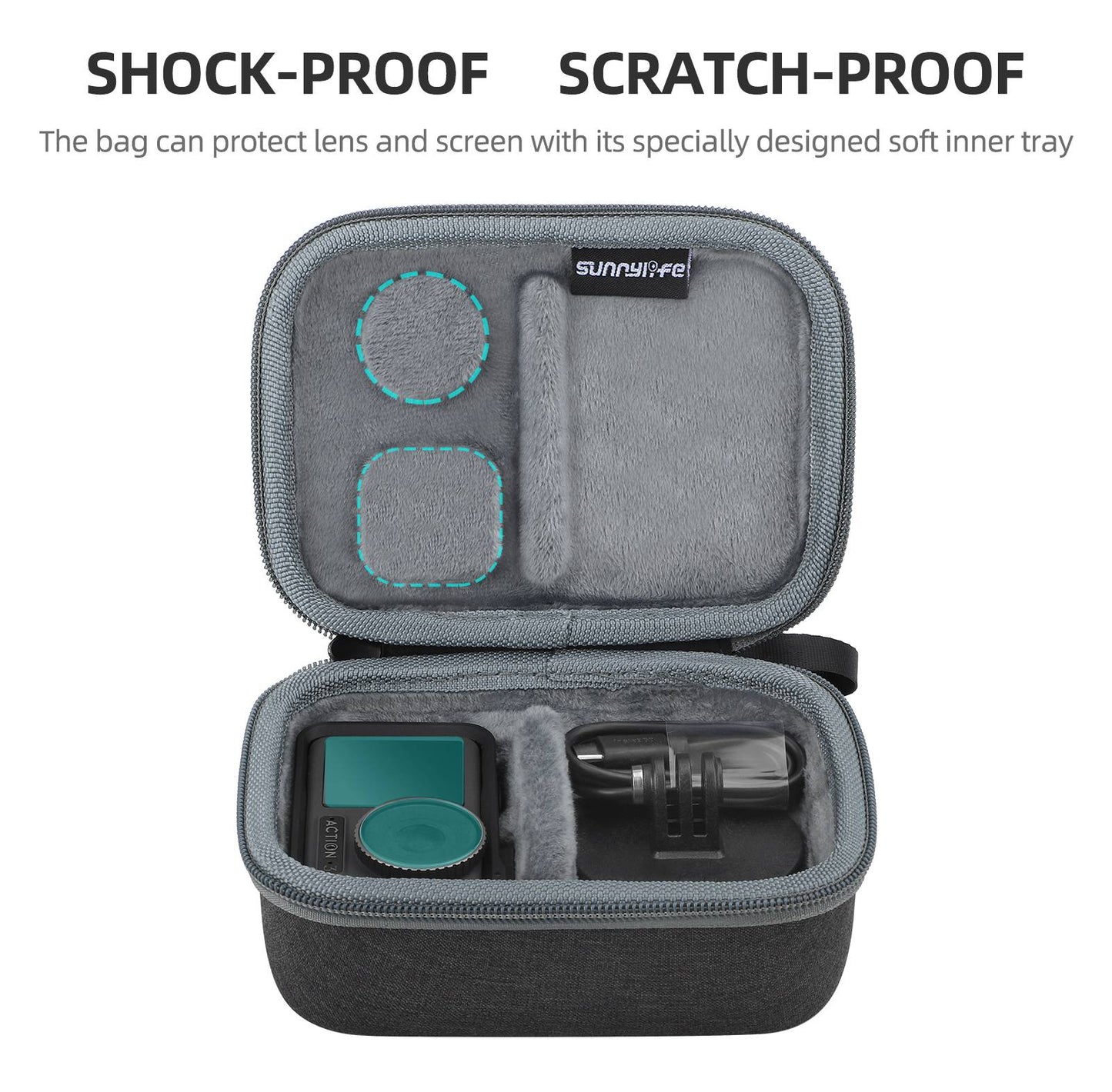 Uniqkart OA3-B511 For DJI Osmo Action 3 Adventure Combo Bag Portable Carrying Case Wear-Resistant Shockproof Bag with Handle