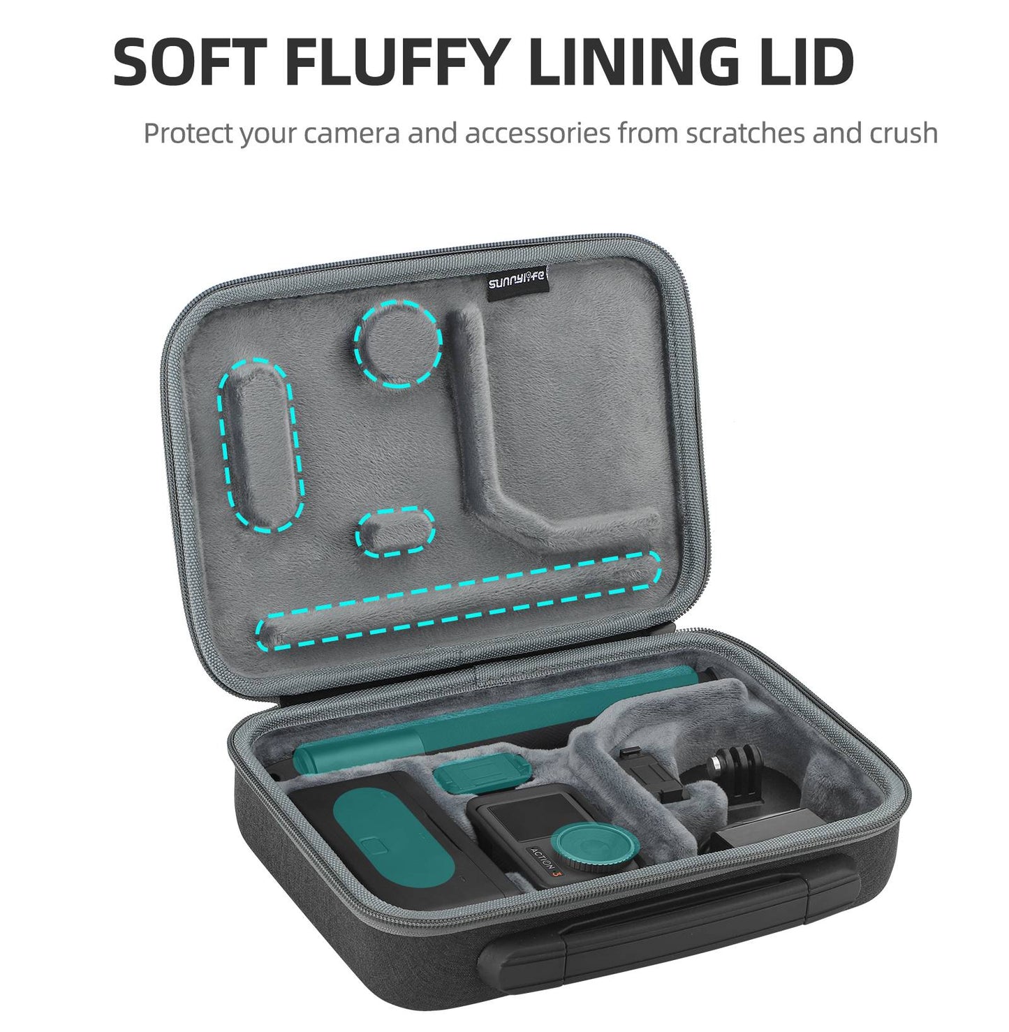 Uniqkart OA3-B511 For DJI Osmo Action 3 Adventure Combo Bag Portable Carrying Case Wear-Resistant Shockproof Bag with Handle