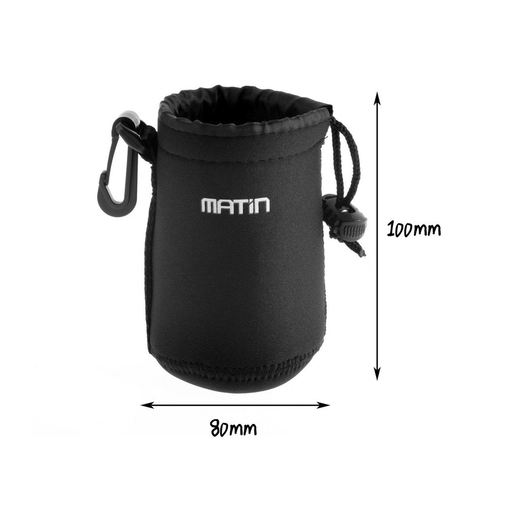 MATIN DSLR Camera Lens Pouch Drawstring Neoprene Protective Bag, Size L