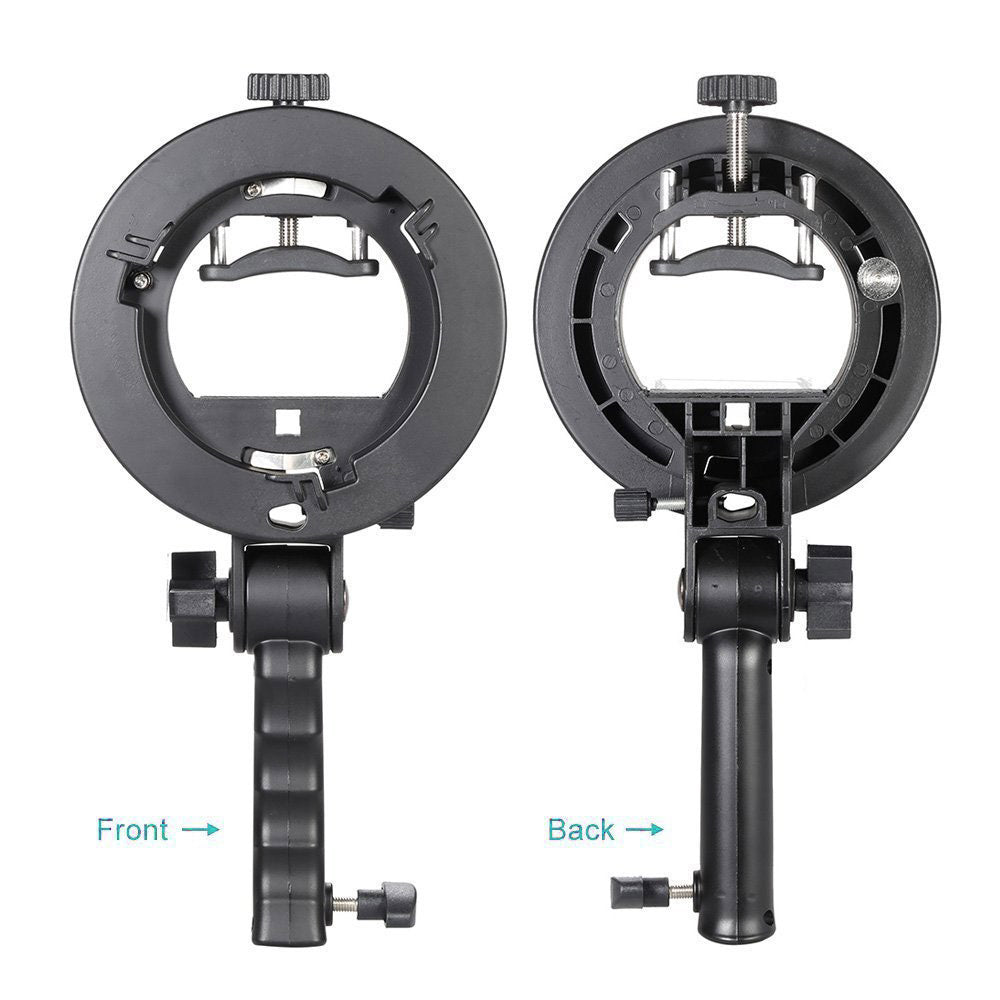 V860II 360 2nd S-Shape Flash Light Bracket Handheld Grip Portable Flashlight Holder with Bowens-Mount for Photography