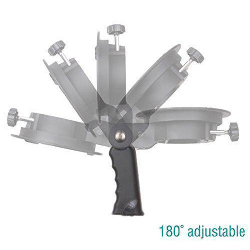 V860II 360 2nd S-Shape Flash Light Bracket Handheld Grip Portable Flashlight Holder with Bowens-Mount for Photography