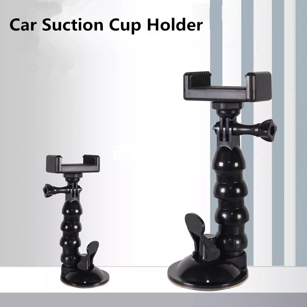 Universal Suction Cup Mount Windshield Window Dashboard Car Mount with Phone Holder for Action Cameras, Mobile Phones