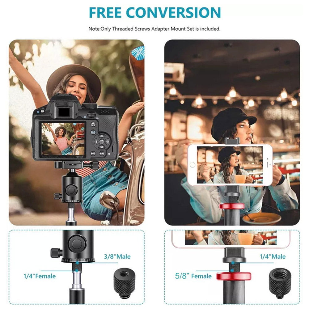 Aluminum Alloy Mic Stand Adapter 5 / 8inch Female to 1 / 4inch Male Screw Adapter Tripod Screw Converter Compatible with Other 1 / 4inch-20 Accessories