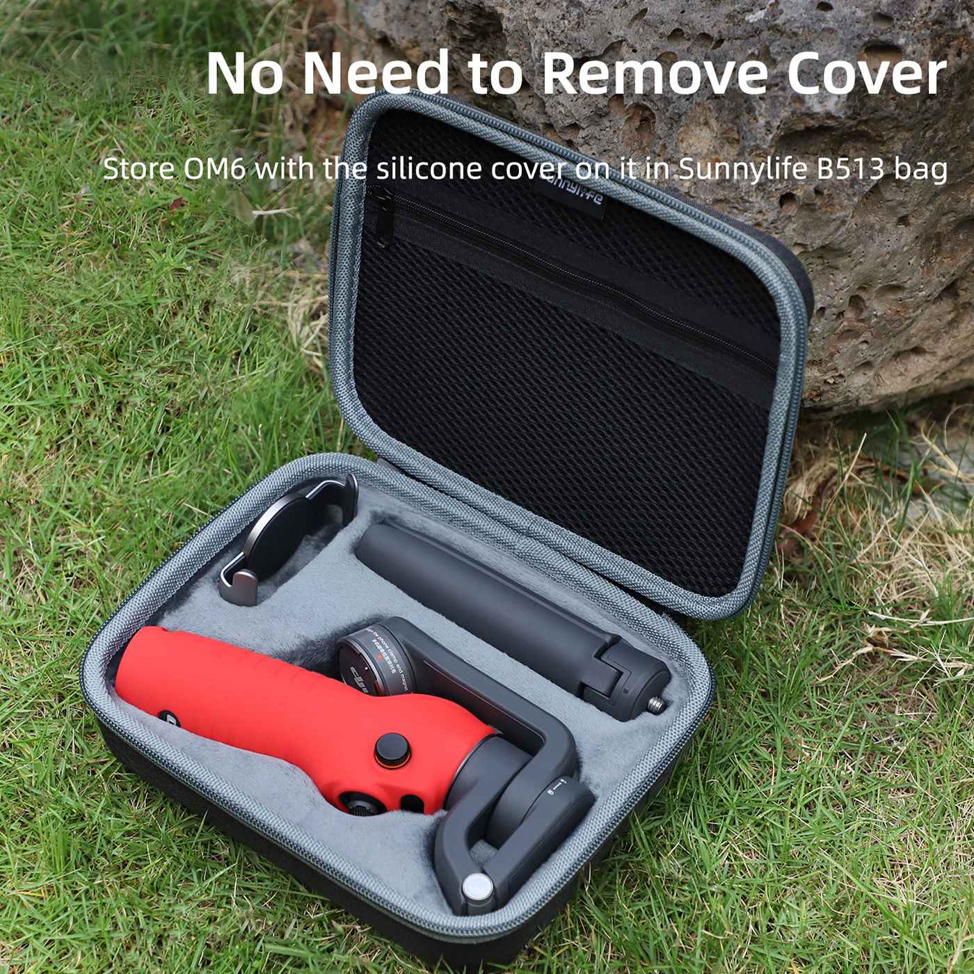 Uniqkart OM6-BHT515 For DJI Osmo Mobile 6 Protective Case Anti-shake Phone Gimbal Silicone Anti-scratch Anti-dust Sleeve - Black