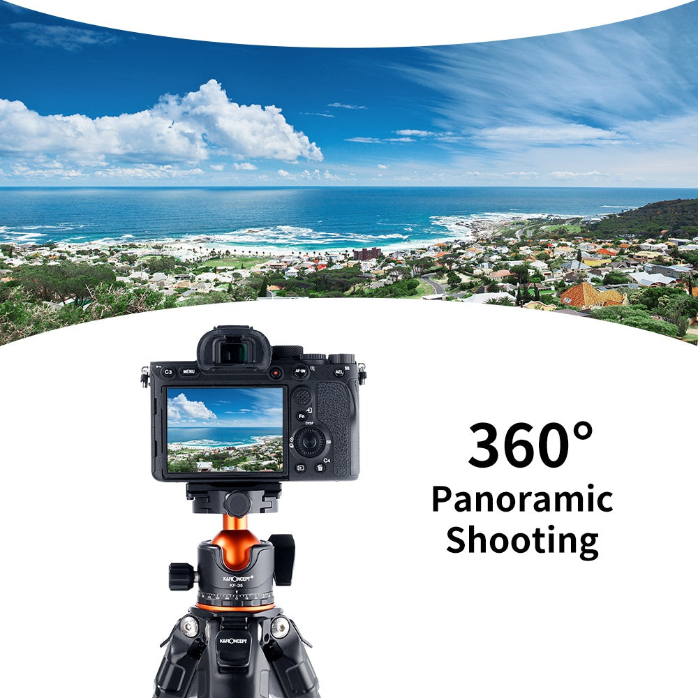 K&F CONCEPT KF31.035 35mm Metal Tripod Ball Head 360° Rotation Panoramic Adapter with 1 / 4-inch Quick Release Plate