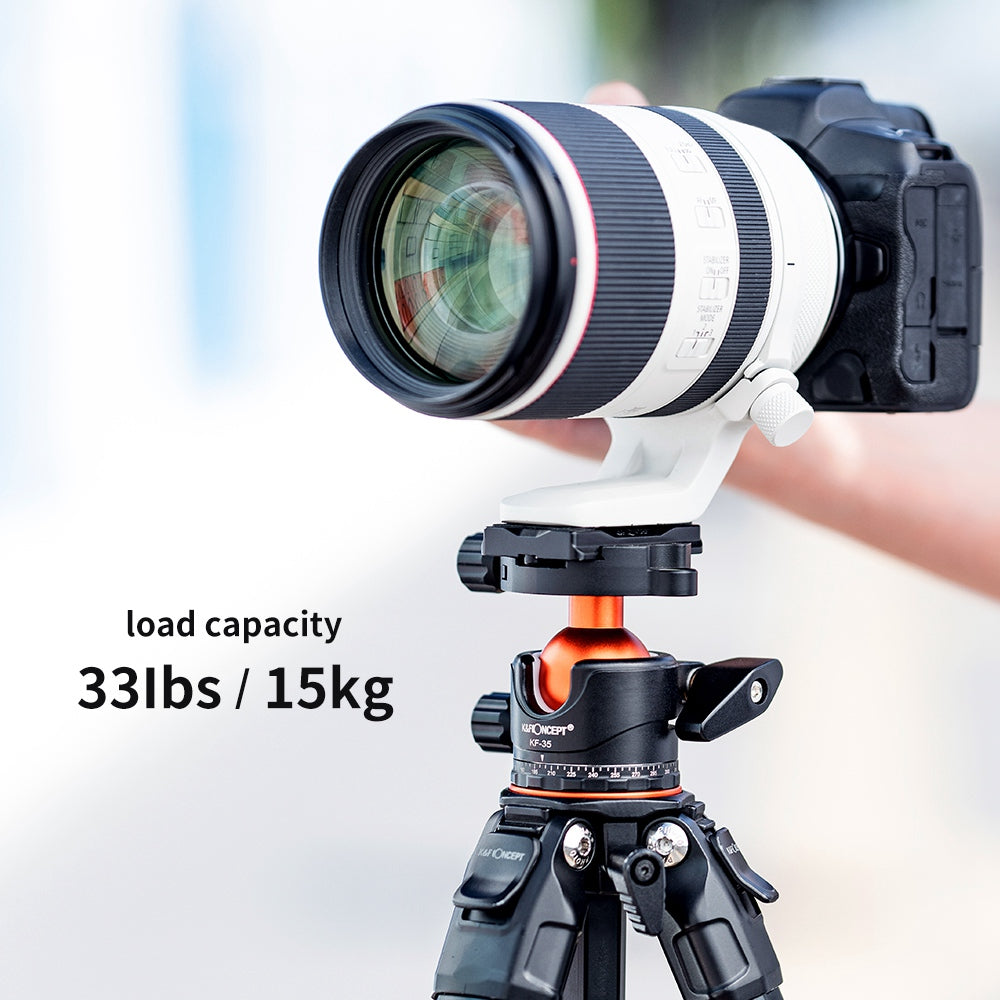 K&F CONCEPT KF31.035 35mm Metal Tripod Ball Head 360° Rotation Panoramic Adapter with 1 / 4-inch Quick Release Plate