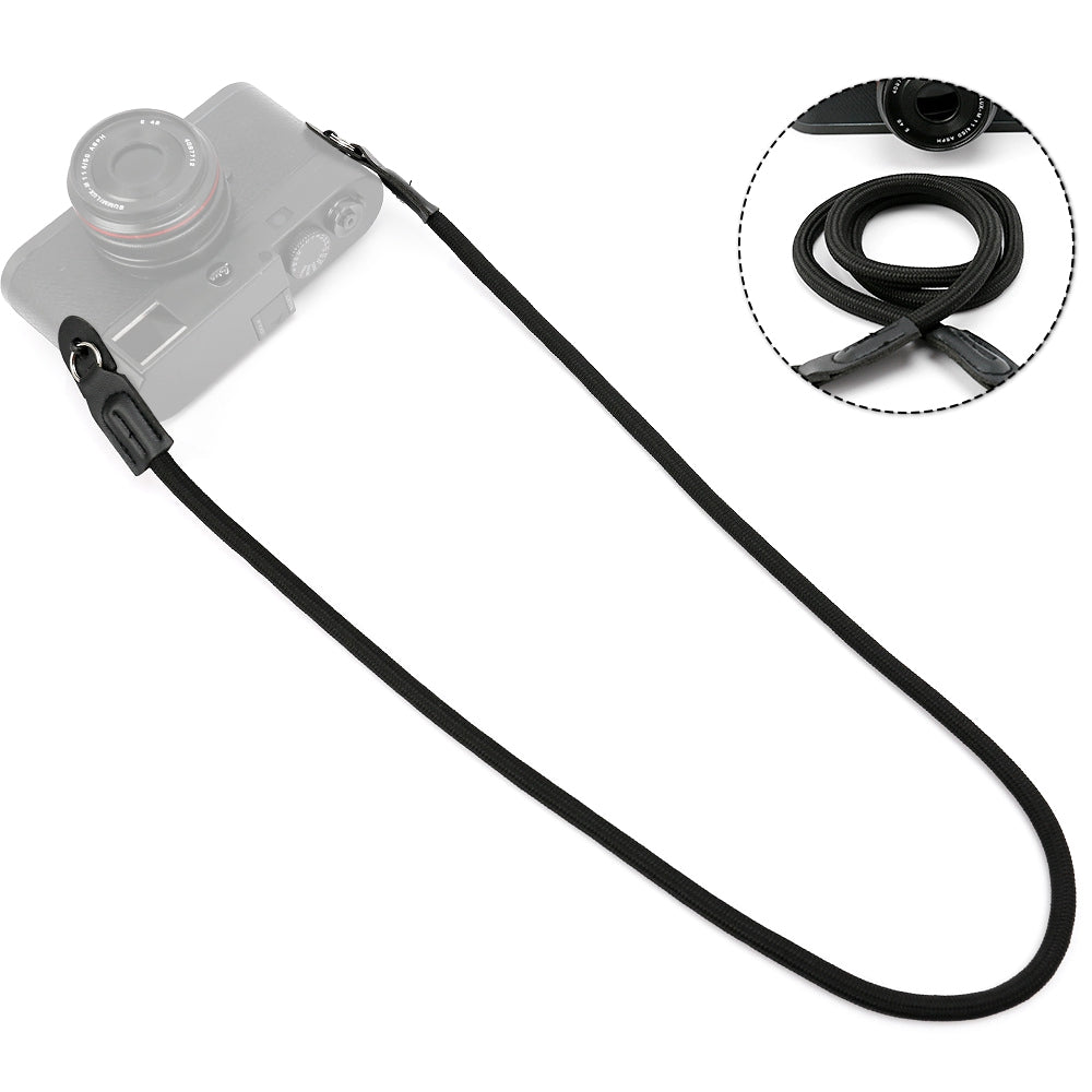 SZ Outdoor Camera Carrying Round Rope SLR Camera Neck Shoulder Strap Braided Rope - Black